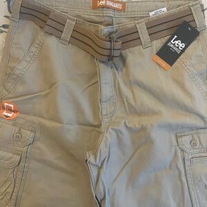 NWT Lee Dungaree's Cargo Shorts Khaki